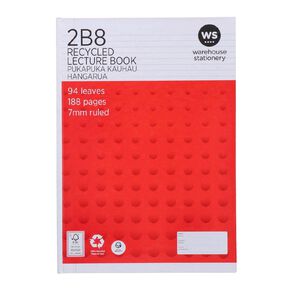 WS Lecture Book 2B8 7mm Ruled Hardcover 94 Leaf Red