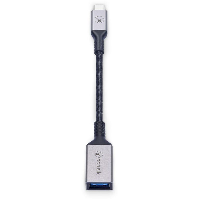 Bonelk Long-Life USB-C to USB-A Adapter Space Grey 15 cm Grey
