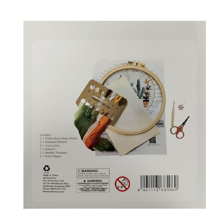 Uniti Craft Adults Embroidery Kit Cactus