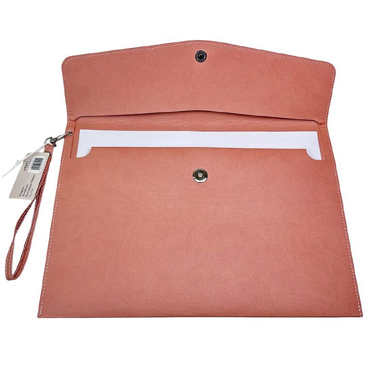 Uniti Stationery Pu Document Wallet A4 Pink