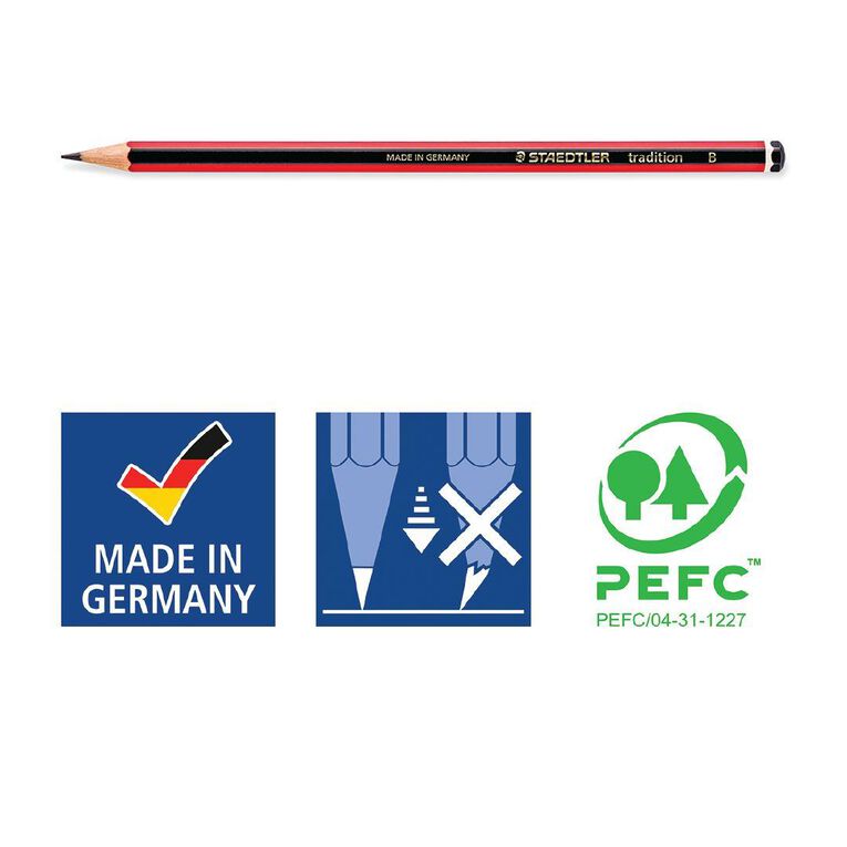 Staedtler Tradition 110 Graphite Pencil B Black 12 Pack
