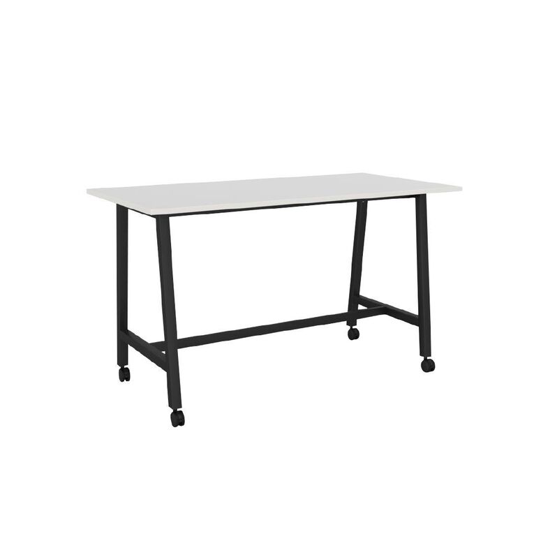 Knights Cubit Bar Leaner Castor 18 x 9 White Top