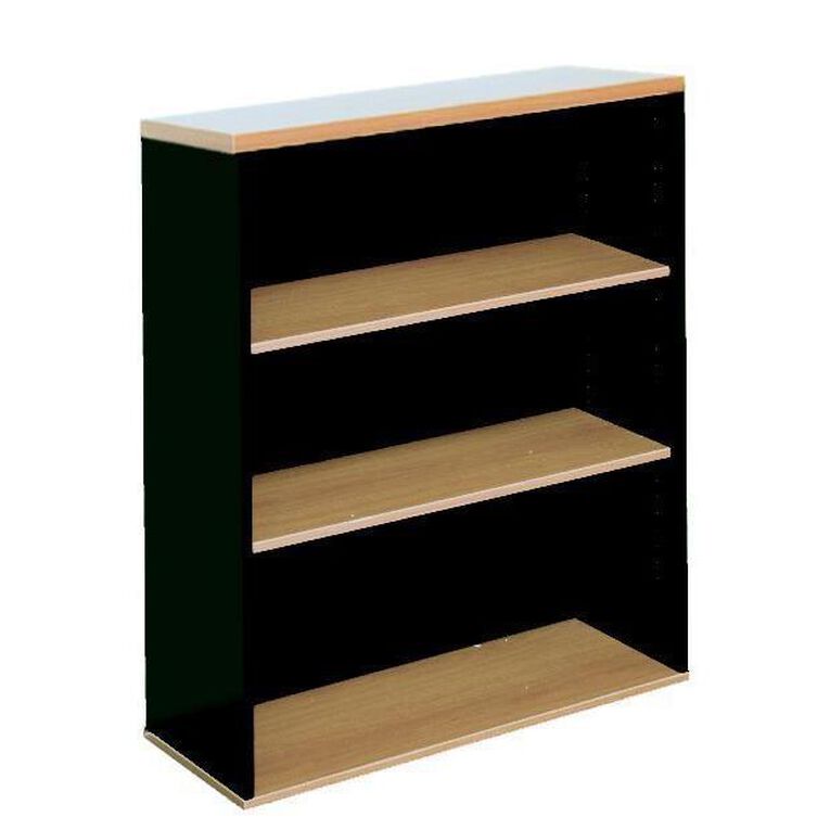 Firstline 3 Tier Bookcase Beech/Ironstone