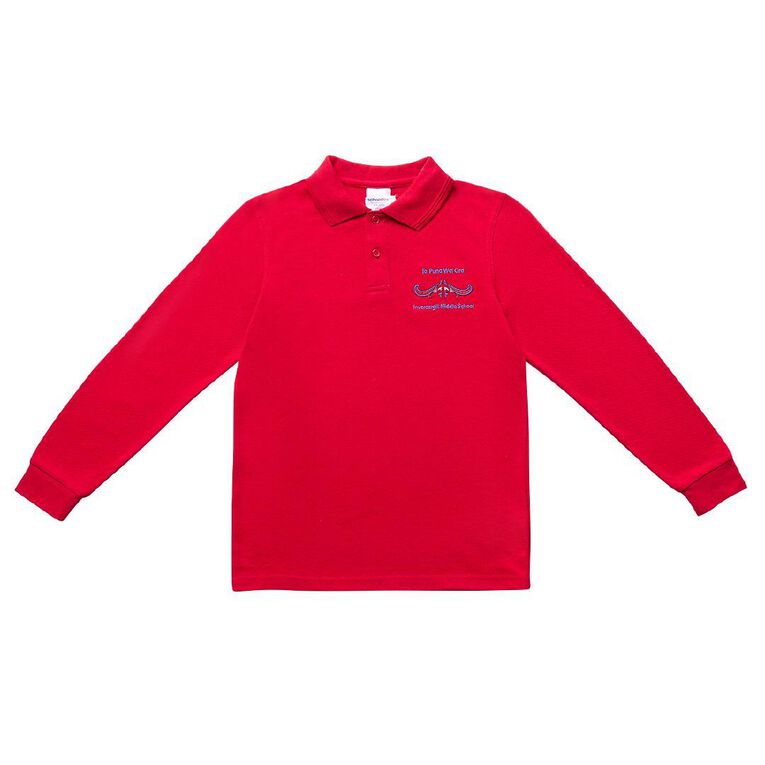 Schooltex Invercargill Middle School Long Sleeve Polo with Embroidery