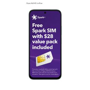 OPPO A6x 4G 4GB + 128GB with Spark $28 Value Pack Sim Bundle Ice Blue