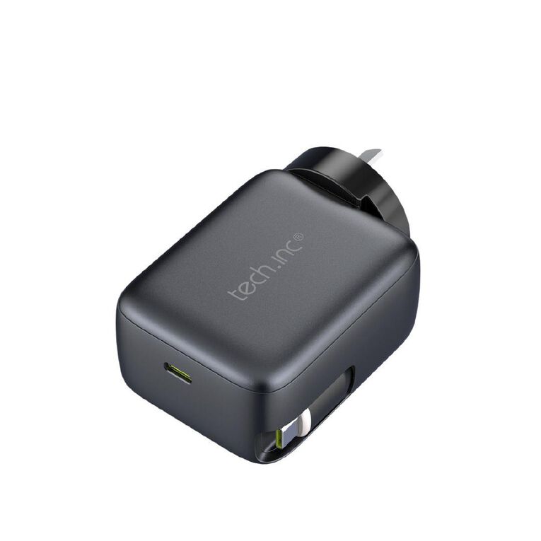 Tech.Inc 45W Wall Charger With Retractable Cable TIWAC45W