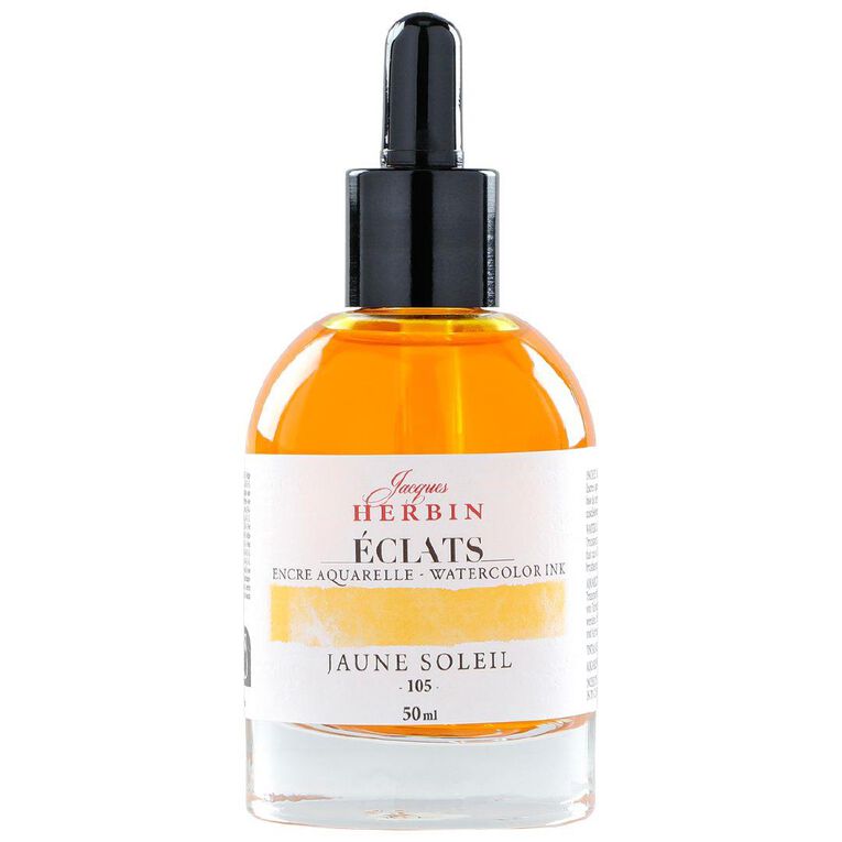 Jacques Herbin Eclats Watercolour Ink 105 Sunshine Yellow 50ml