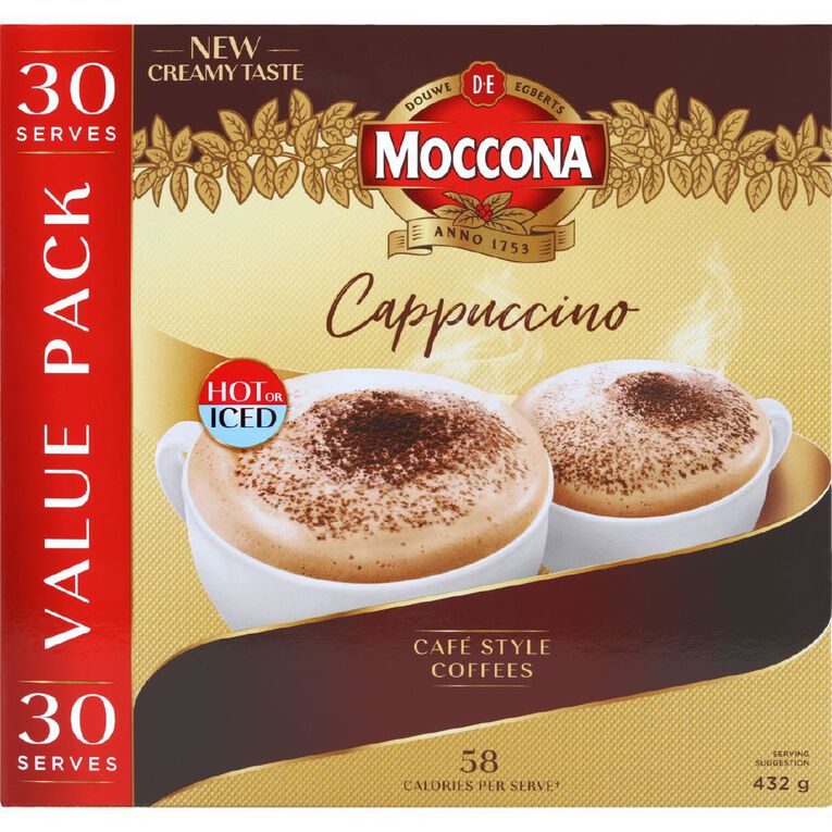 Moccona Cafe Style Cappuccino Coffee Sachets 30 Pack