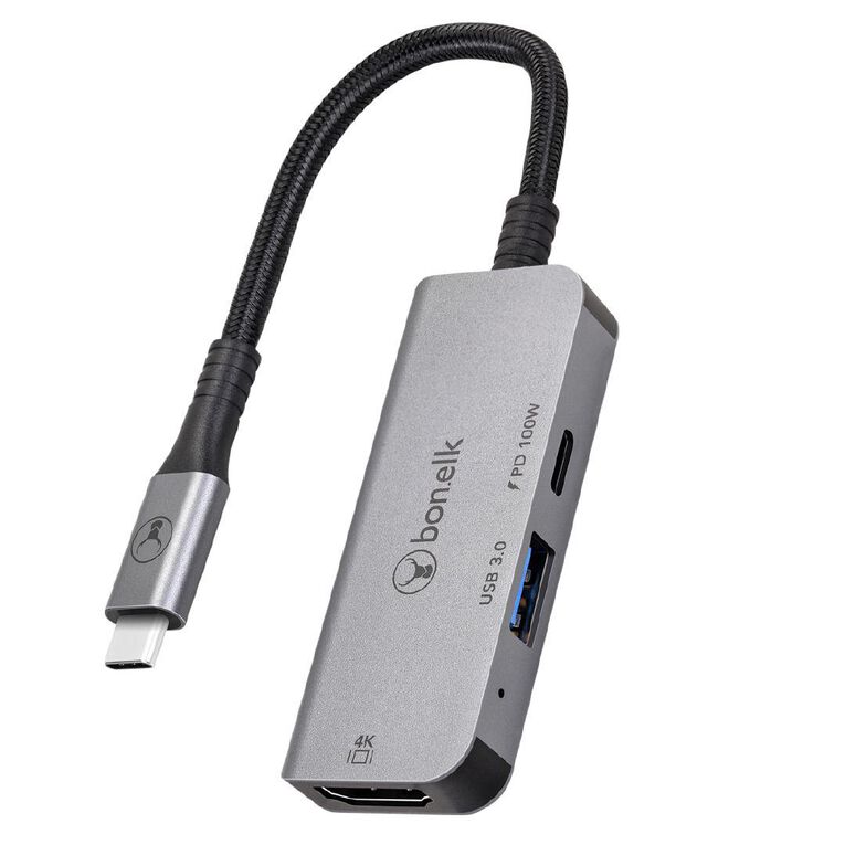Bonelk Long Life 3in1 Multiport Hub Space Grey Black