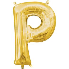 Anagram Small-Size Air Letter P Gold Balloon