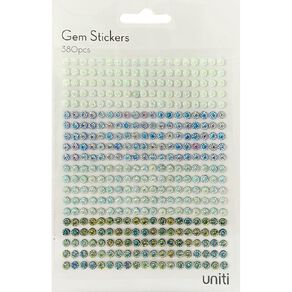 Uniti Gem Stickers 380pcs Blue