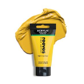 Reeves Fine Acrylic Paint Medium Yellow 120 75ml