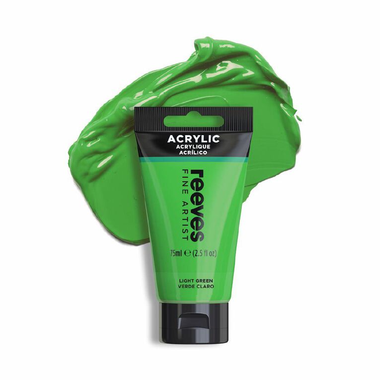 Reeves Fine Acrylic Paint Light Green 75ml