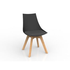 Luna Charcoal Grey Oak Base Chair Black