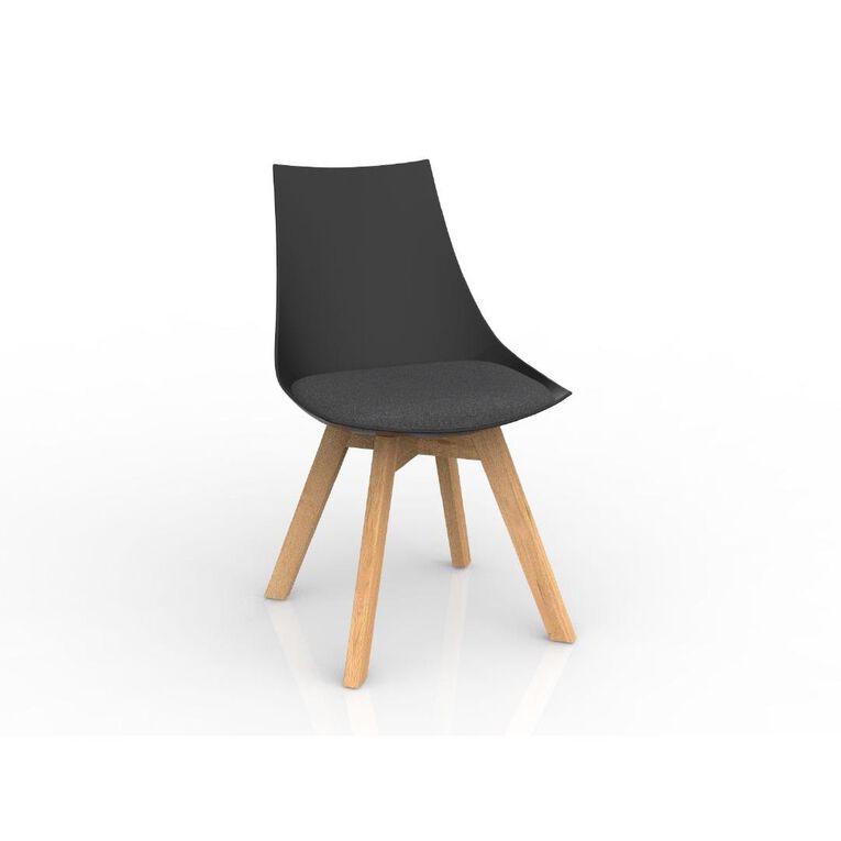 Luna Charcoal Grey Oak Base Chair Black