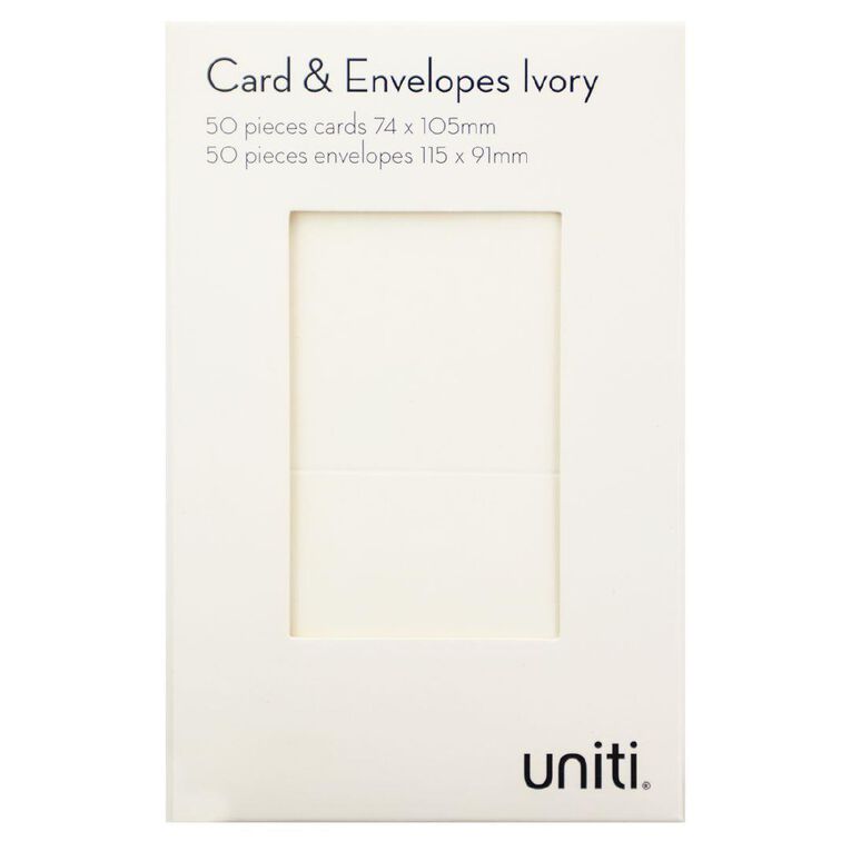 Uniti Mini Cards & Envelopes Ivory 50 Pack Ivory