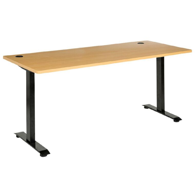 Jasper J Emerge Metal Leg Desk 1800 Beech/Ironstone Multi-Coloured