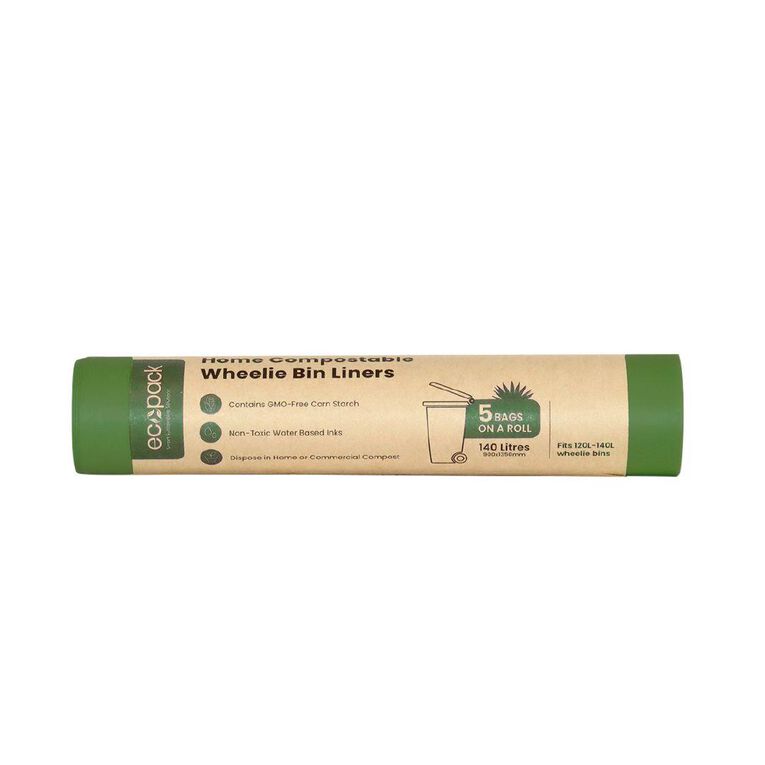 Ecopack Compostable Wheelie Bin Liners 140L 5 pack