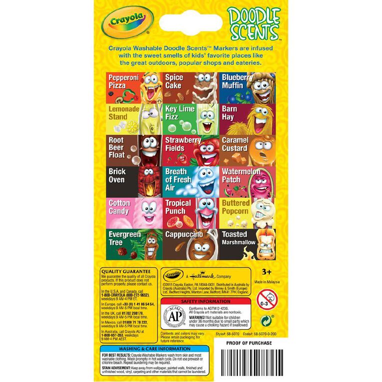 Crayola Doodle Scents Washable Markers 18 Pack