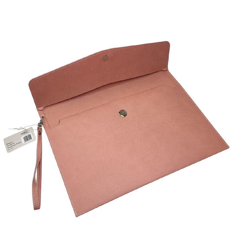 Uniti Stationery Pu Document Wallet A4 Pink