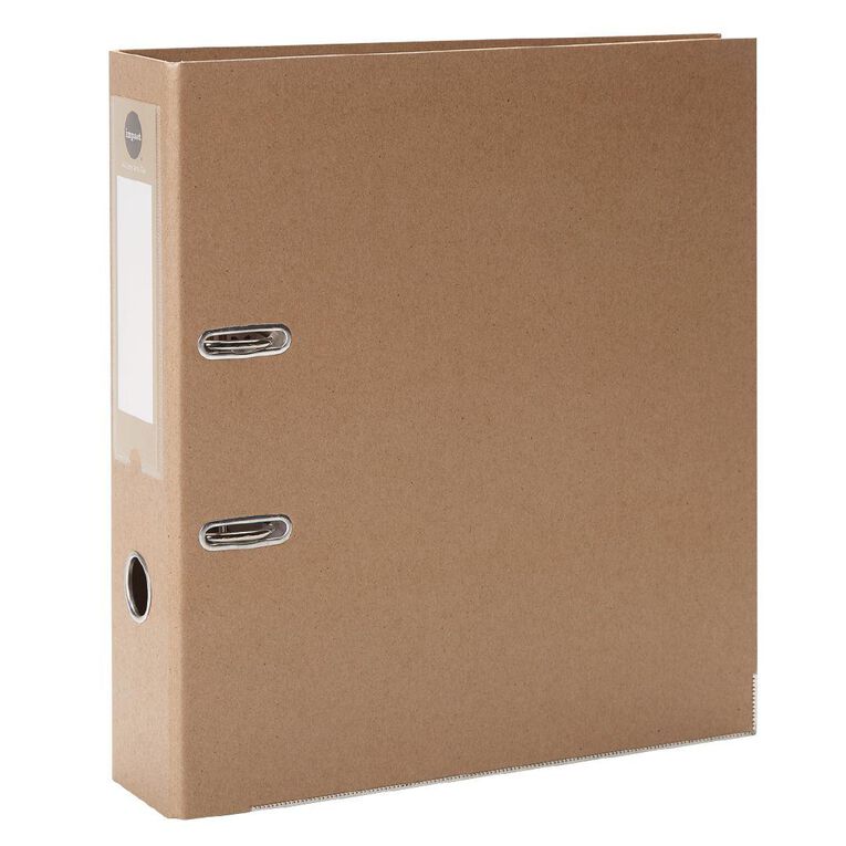 WS Lever Arch File With Label Holder A4 Kraft A4