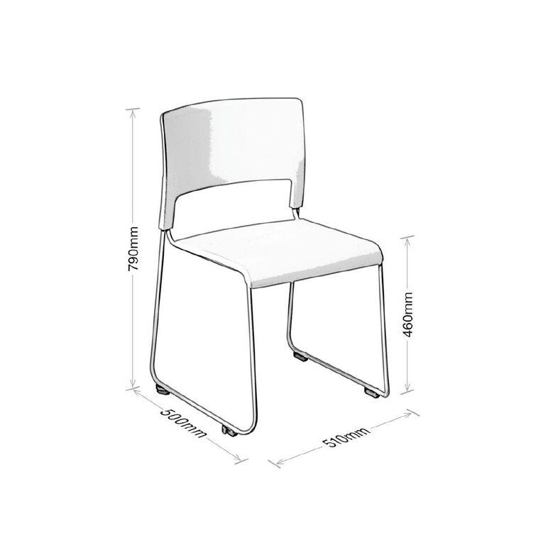 Eden Slim Stacker Chair White