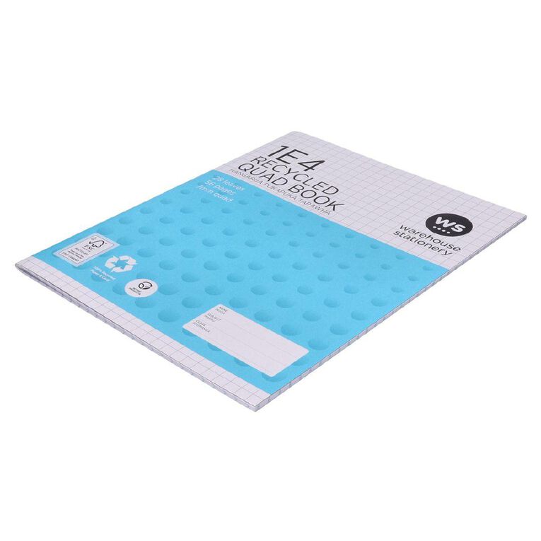 WS Exercise Book 1E4 7mm Quad 28 Leaf Blue