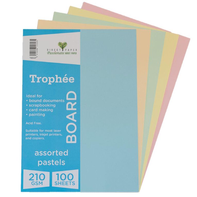 Trophee Board 210gsm Pastels A4 100 Pack