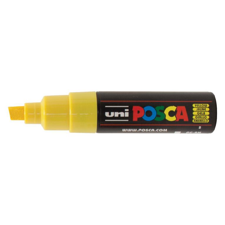 Uni Posca Marker 8.0mm Chisel Yellow