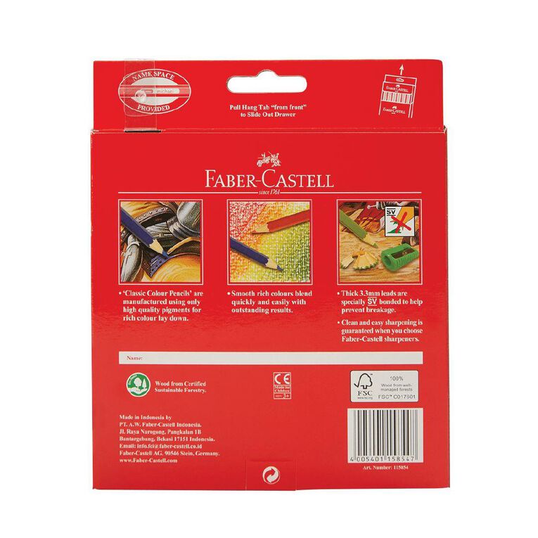 Faber-Castell Classic Colour Pencils Multi-Coloured 24 Pack