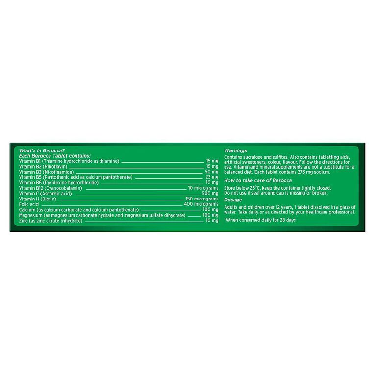 Berocca Energy Vitamin B & C Orange Flavour Effervescent Tablets 30 Pack