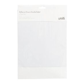 Uniti Double Side Adhesive Sheets 4 Pack White A4
