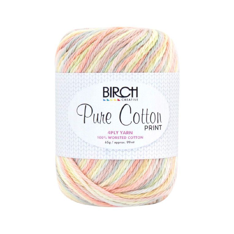 Birch Cotton Print 4Ply Worsted 100% Cotton 65G Summer Melon