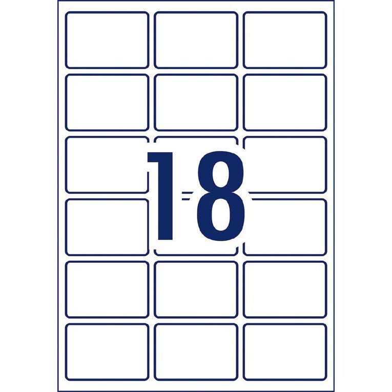 Avery Rectangular Glossy Labels White 10 Pack 180 labels