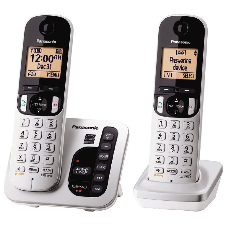 Panasonic KX-TGC222NZS Twin Cordless Handset Silver Silver