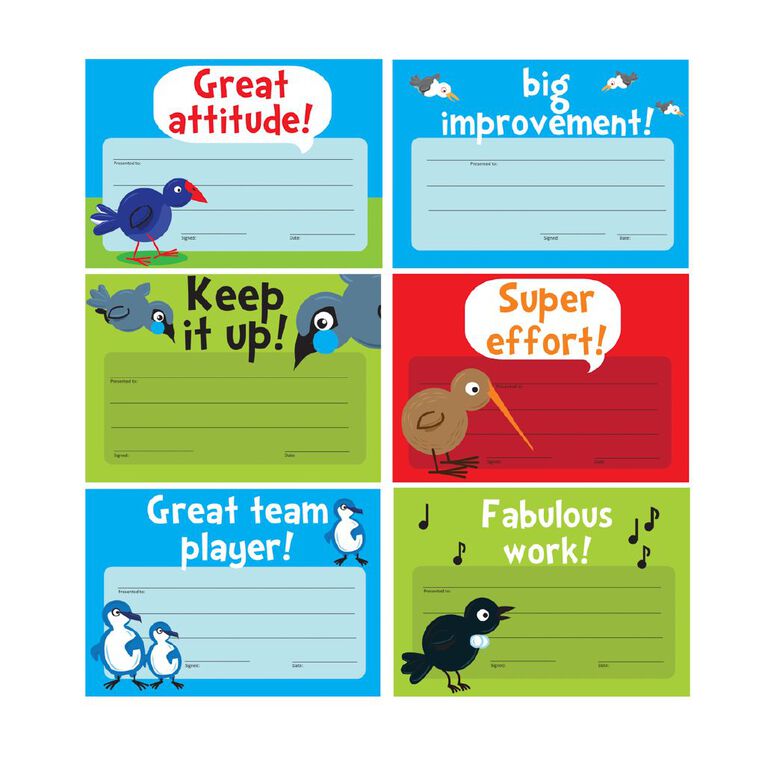 Learning Toolbox Reward Certificates Pukeko 30 Pieces A5