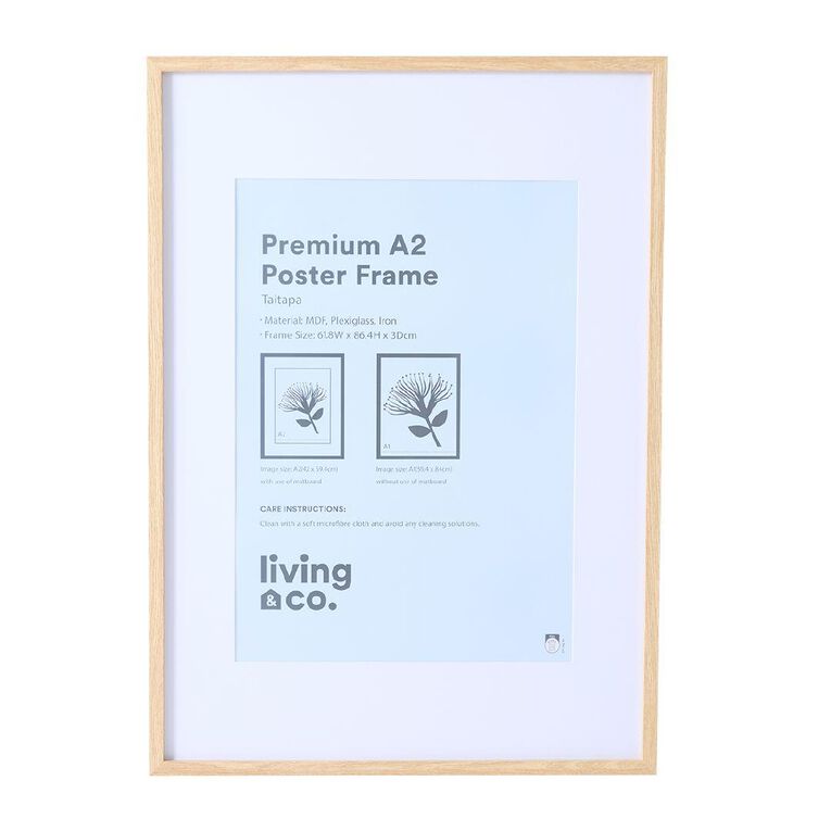 Living & Co Premium Poster Frame Natural A1/A2