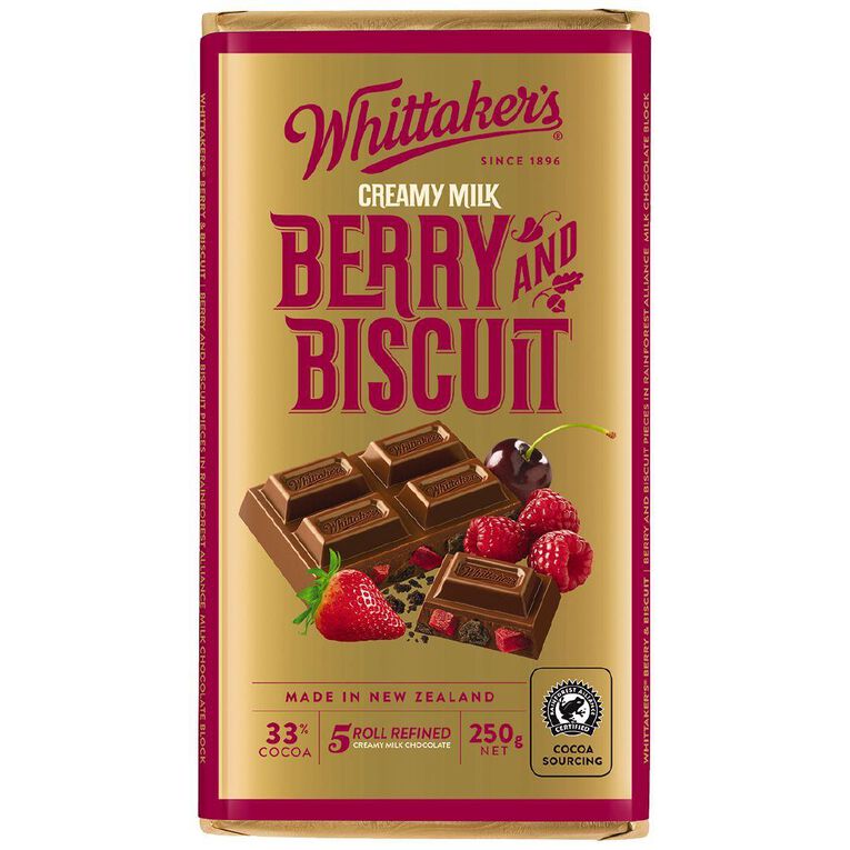 Whittaker's Berry Biscuit Block 250g
