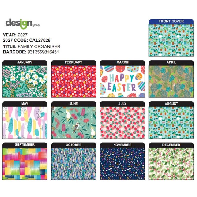 IG Design 2027 Calendar Family Organiser
