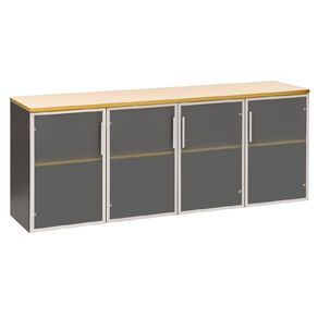 Jasper J Emerge Glass Doors Credenza 1800 Beech/Ironstone