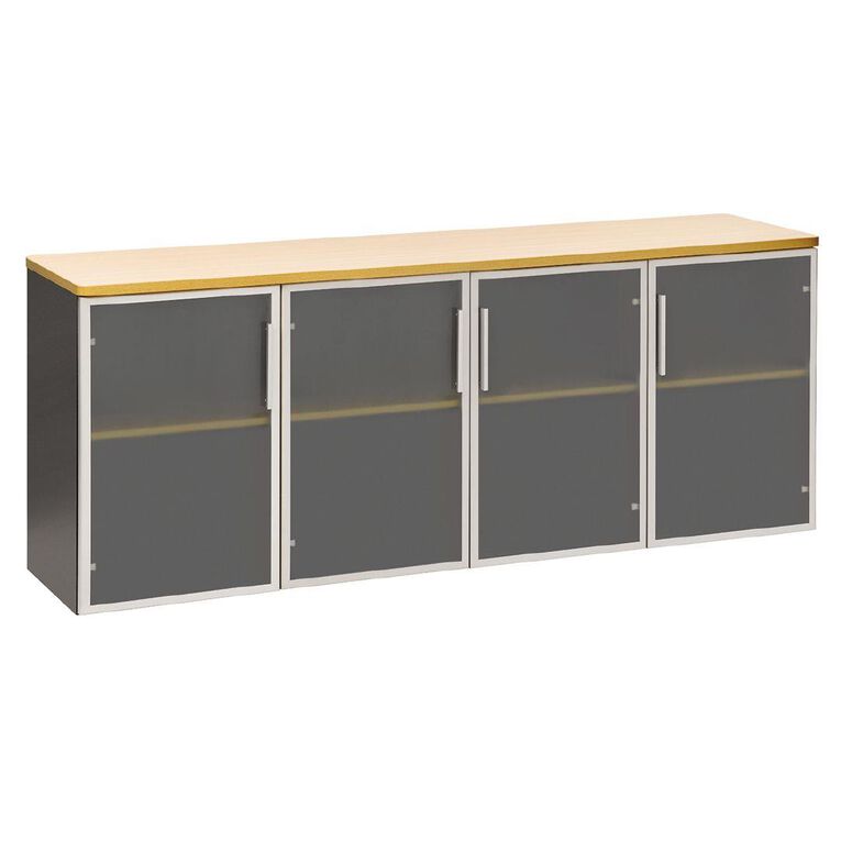 Jasper J Emerge Glass Doors Credenza 1800 Beech/Ironstone