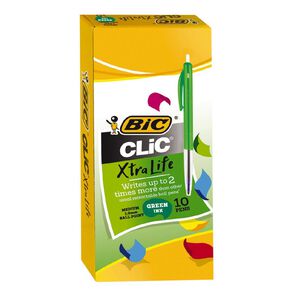 Bic Clic Pen 10 Pack Green Mid