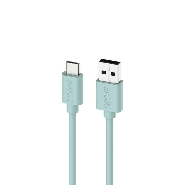 Moki USB-A to USB-C SynCharge Cable 1m - Pastel Green