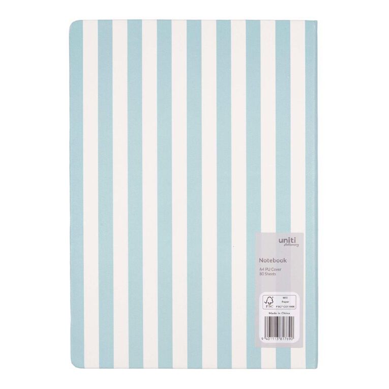 Uniti Stationery Mint Stripe A4 Notebook