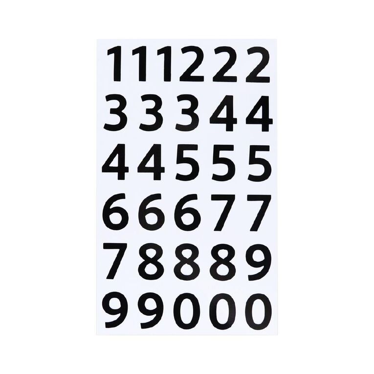 Uniti Numbers Black 1 Sheet