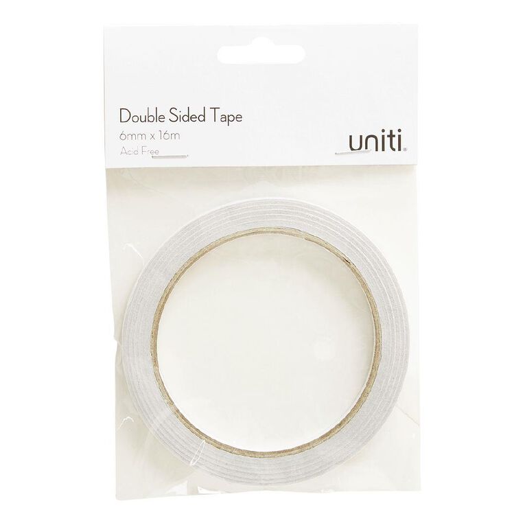 Uniti Double Sided Tape 6mm x 16m Clear