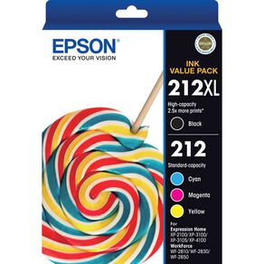 Epson Ink 212XL Black + 212 Standard Colour Value Pack