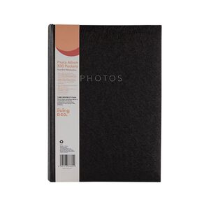 Living & Co Photo Album 300 Pockets 4in x 6in Black 4in x 6in
