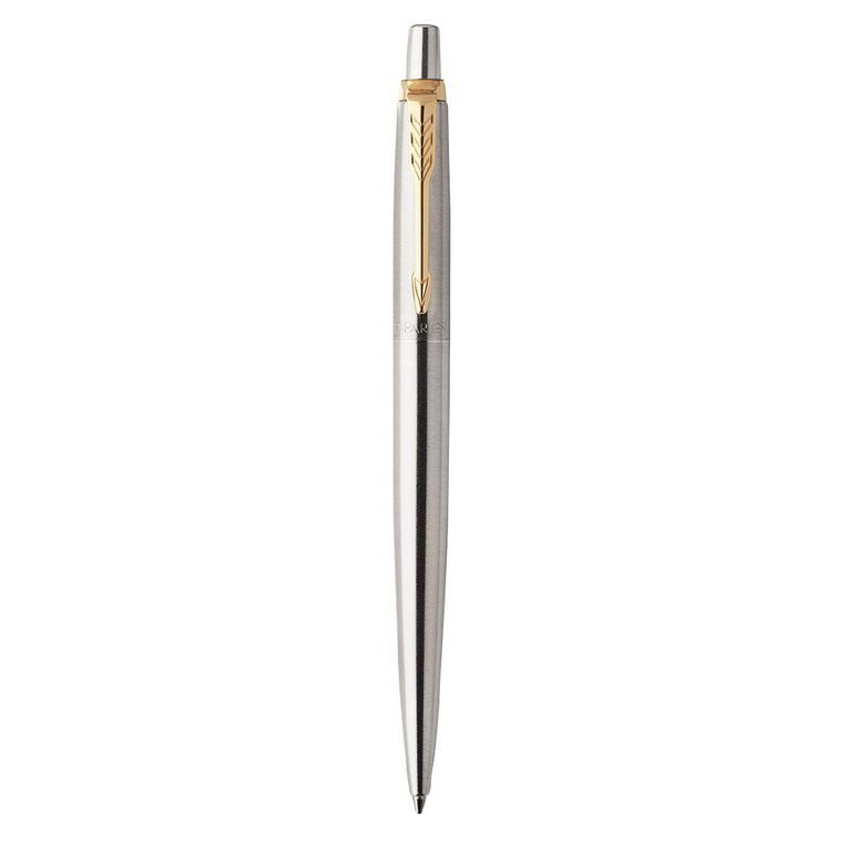 Parker Jotter Silver Gold Trim Gel Pen 0.7mm Black