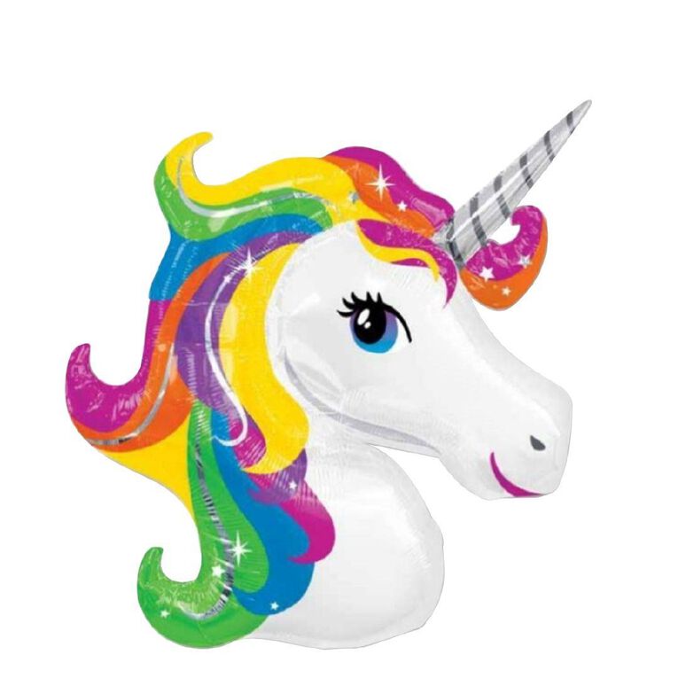 Anagram Supershape Rainbow Unicorn Head Balloon